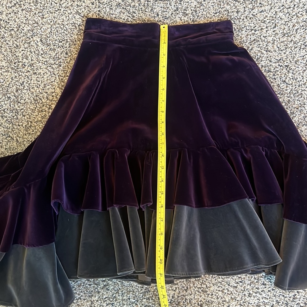 Vintage purple and gray velvet skirt. Made in Italy - Picture 7 of 11